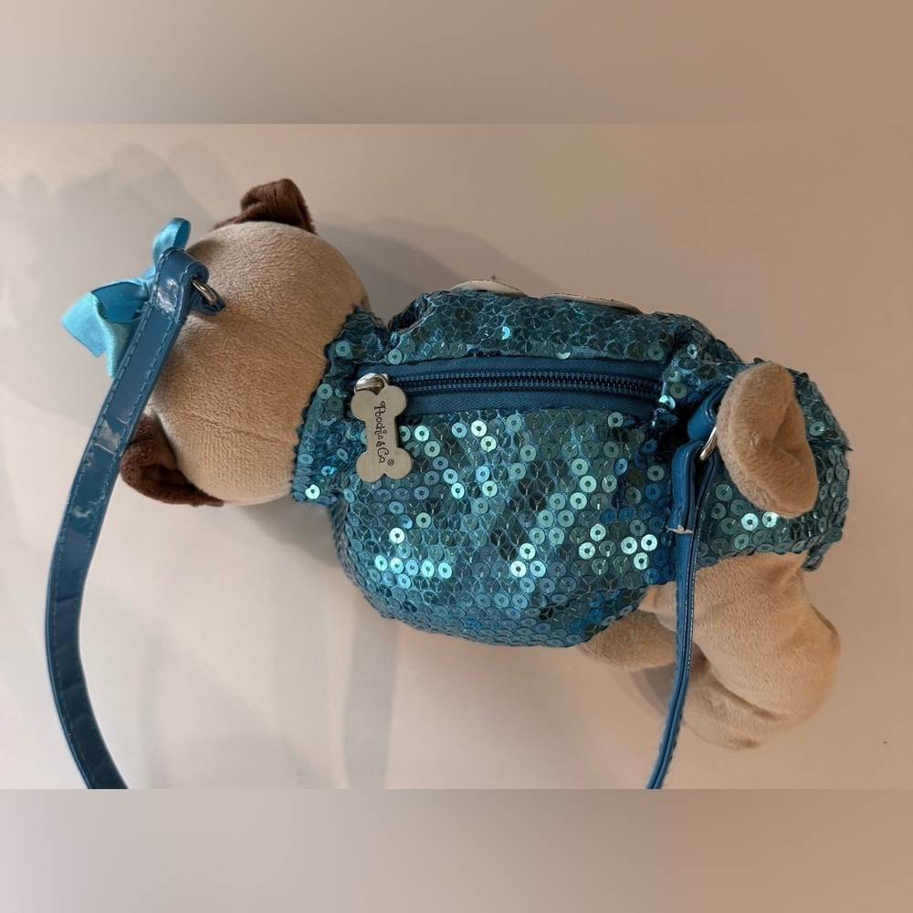 Pug dog purse, sequin and heart shoulder bag handbag- Poochie & Co. - Picture 5 of 7